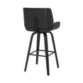 thumbnail image 5 of Tyler 26" Swivel Bar Stool in Black Wood and Grey Faux Leather Upholstery, 5 of 11