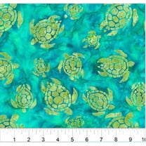 Cotton Batik Banyan Batiks Oceana Turtles Caribbean Sea Tropical Ocean Animals Northcott Green Cotton Fabric Print by the Yard (83471-67)