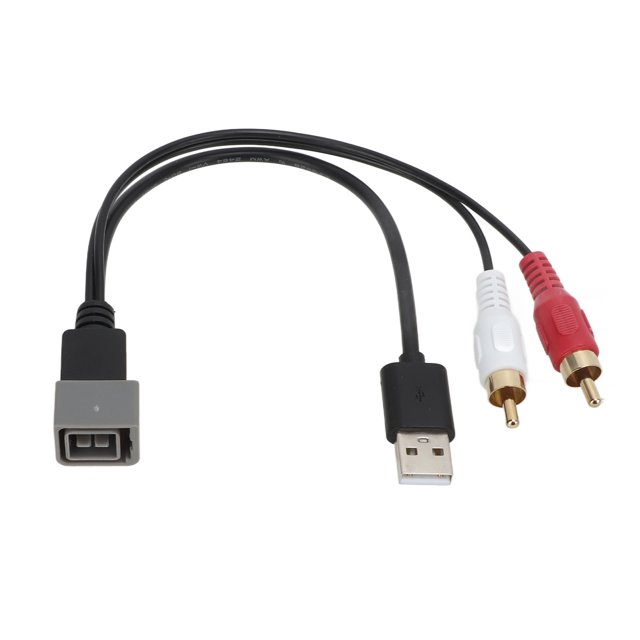 Cable adaptador de puerto USB a RCA macho de 8 pines, conector de audio y video de repuesto para Nissan Cube 2011-2012
