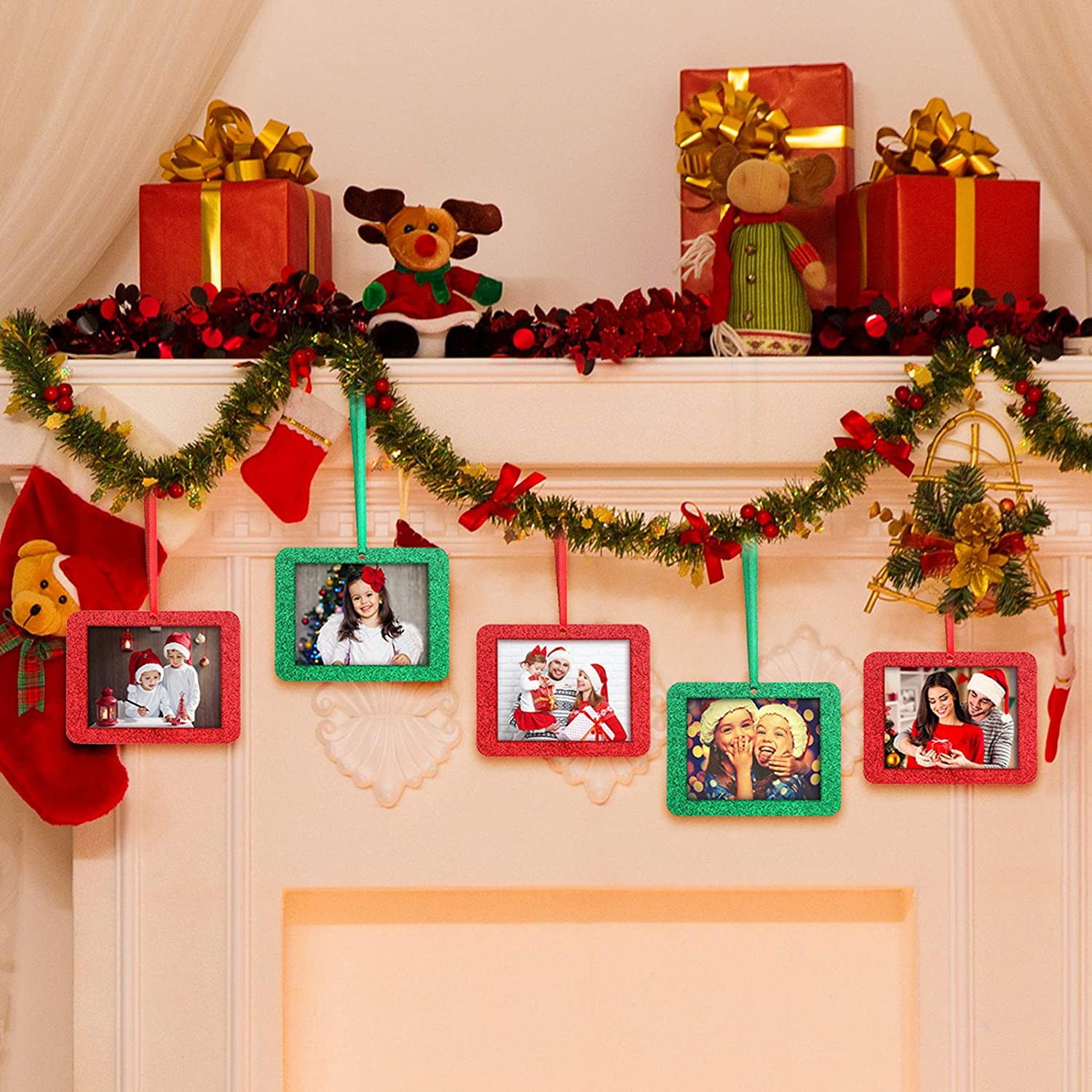 Cadre Photo Paillettes Lot De 20 Cadres Photo Noel En Feutre à Paillettes Pour Sapin De Noël Argenté Cadre Photo De Noël Cadres Pour Ornementation Cadre Photo Suspendu En Feutre Pour Décoration