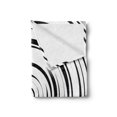 thumbnail image 2 of Spires Soft Flannel Fleece Throw Blanket, Hypnotic Radial Concentric Interlace Circles with Lines Print, Cozy Plush for Indoor and Outdoor Use, 50" x 70", Black White, by Ambesonne, 2 of 5