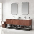 thumbnail image 4 of Mahon 84B" Bath Vanity in N. American Deep Walnut with White Grain Stone &Mirror, 4 of 17