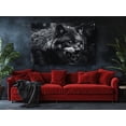thumbnail image 2 of Black and White Angry Wolf Canvas Wall Art - High-Quality Wildlife Photography Print - Handcrafted Rustic Decor - Modern Wall Art - Gift for Home or Office, 2 of 7
