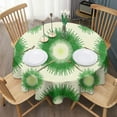 thumbnail image 3 of Green Tie Dye Sunburst Pattern Round Tablecloth 60"x60",Wrinkle Wipeable Table Cloth for Kitchen Dining Room Picnic Patio Party, 3 of 6