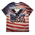 thumbnail image 3 of LAOLIUSN Men's Patriotic Bald Eagle Graphic T-Shirt, American Flag Short Sleeve Crew Neck Tee,Sizes S-4XL, 3 of 7