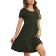 thumbnail image 5 of Biekopu Pregnant Women Dress, Solid Color Short Sleeve Round Neck Double Layer Breastfeeding Dress, 5 of 6