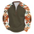 thumbnail image 2 of Blusas y camisas de manga larga con cuello redondo para hombre Sudadera con puños en los hombros estampada para hombre Blusa de poliéster de manga larga con cuello redondo para hombre, 2 of 3