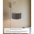 thumbnail image 3 of MAST Plug-In Wall Mount Pendant, 2 Light White Cord/Arm with Diffuser, Granite Gray Shade 18x18x10, 3 of 7