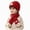 M033-Red, variant on NOLDARES Kids Winter Hat Scarf Set for Girls Boys, Toddler Knit Beanie Hat & Neck Warmer Sets with Warm Cotton Lined Pom(M033-Red)