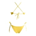 thumbnail image 6 of Sngxgn Women's Swimsuits Ruched Bathing Suit Tummy Control Back Tie(Yellow,L), 6 of 6