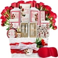 thumbnail image 1 of Regalos de spa para mujeres Set de regalo para baño y cuerpo Cesta de regalo con rosa roja Kit de spa para aliviar el estrés de 35 piezas Regalos de agradecimiento para mamá con kit de cuidado de uñas, 1 of 5