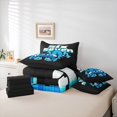 thumbnail image 6 of Manfei Geometric Pixel Letter A 7 Pieces Full Size Bedding Sets,Flash Print Full Size Bed in a Bag,Black Blue,Black Reversible, 6 of 7
