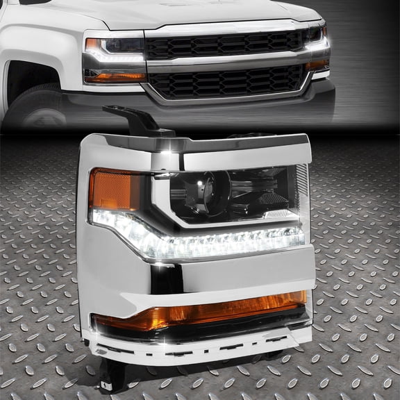 NUVISION for 16-19 Chevy Silverado 1500 Passenger Right Side LED DRL HID Projector Headlight