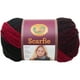 Lion Brand Yarn 826-205 Fil Scarfie, taille unique, canneberge/noir – image 1 sur 2