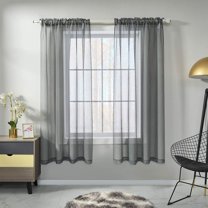 Rosnek Sheer Curtains Elegant Sheer Window Drapes Rod Pocket, Single Panel in Gary