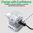 thumbnail image 5 of Tiras de alimentación en forma de cubo con protección contra sobretensiones, cable de extensión de 10 pies con múltiples salidas, 5 enchufes de CA + 3 tiras de alimentación de carga USB con puertos US, 5 of 5