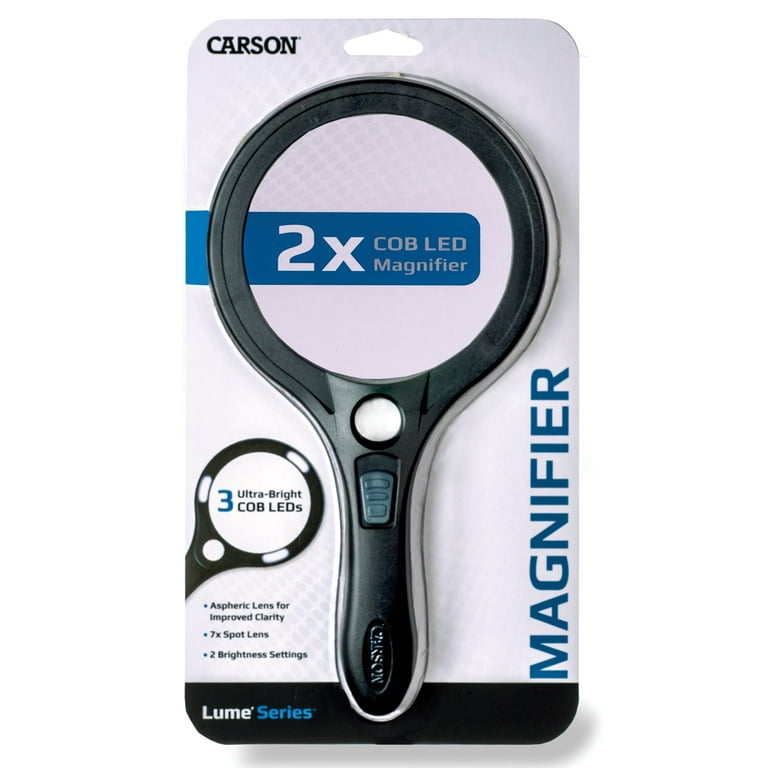Carson AS-95 Lume Series 2x Aspheric COB LED 4.5-Inch Magnifier with 7X Spot Lens