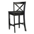 thumbnail image 4 of Pemberley Row Rubberwood Black Counter Stool Rectangular X-Back Design 37.25" Unassembled, 4 of 14