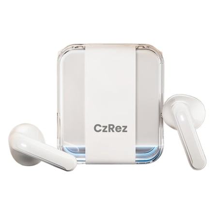 CzRez Earphones, True Wireless Bluetooth 5.2 Earbuds, Audio Personalization, White