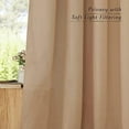 thumbnail image 2 of Rustic Linen 132 inch Long Curtains for Living Room, Grommet Privacy Added Thick Linen Weave with Light Filter Window Curtains & Drapes for Bedroom, Camel, W55 x L132, 2 Panels, 2 of 6