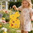 thumbnail image 5 of Easter Felt Handheld Basket, Cute Cartoon Gift Bag, Easter Basket, Portable Candy Bag for Easter Egg Hunting, DIY Handmade Holiday Storage and Treat Container, 5.12*11.8in, Yellow, 5 of 6