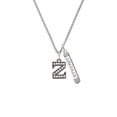 thumbnail image 2 of Delight Jewelry Black Nickeltone Crystal Initial - Z - Beaded Border - Silvertone Courage Strength Wisdom Honesty Bar Charm Necklace, 23", 2 of 4