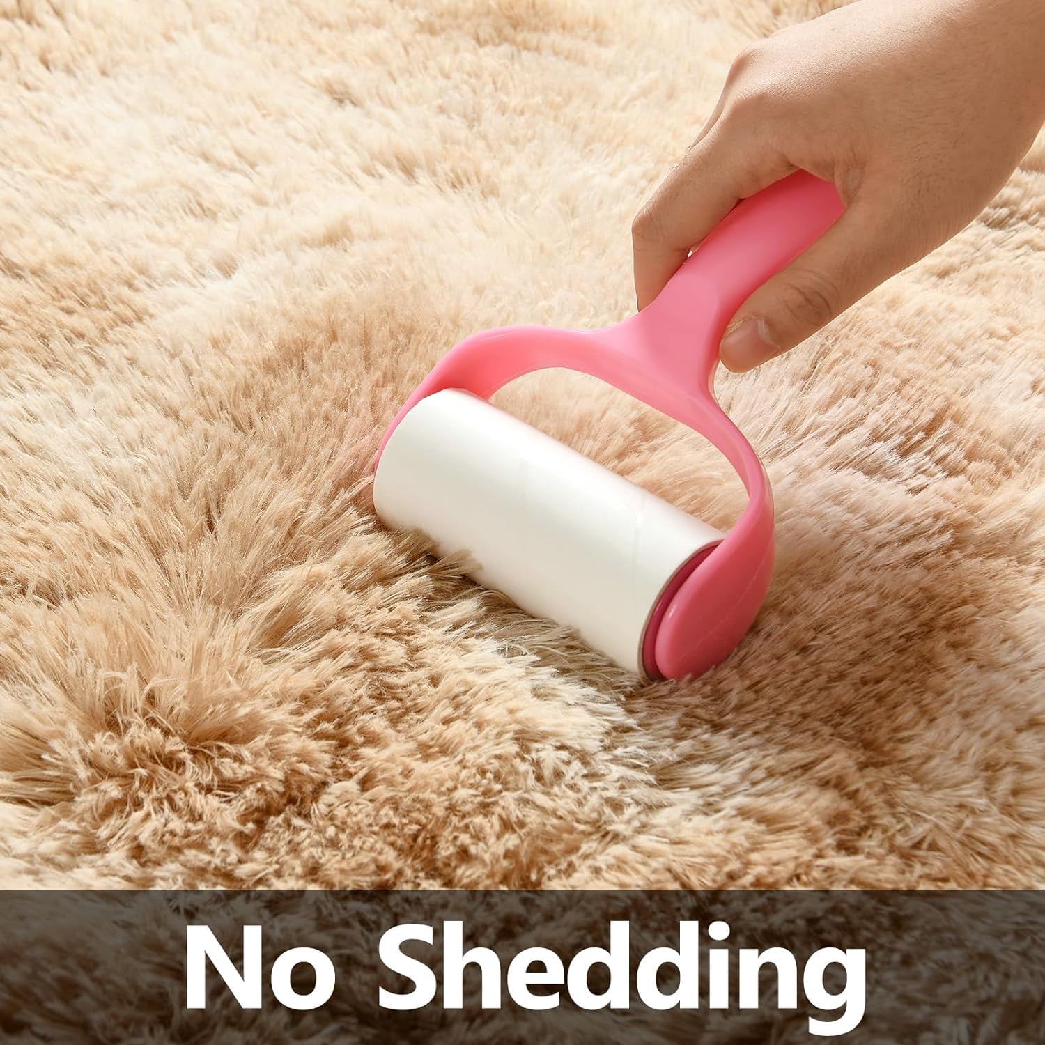 Noahas Fluffy Area Rug for Living Room Bedroom, 6 x 9 Tie-Dyed Beige Rug Fuzzy Non-Slip Modern Carpet Ultra Soft Faux Fur Rugs for Dorm Kids Room Home Decor