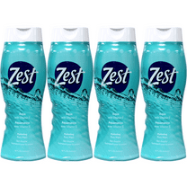 Zest Hydrating Body Wash Shower Gel Aqua Scent with Vitamin E 18 fl oz Pack of 4