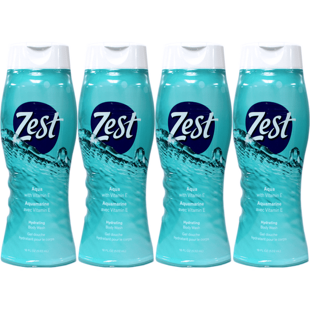 Zest Hydrating Body Wash Shower Gel Aqua Scent with Vitamin E 18 fl oz