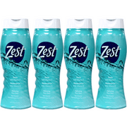 Zest Hydrating Body Wash Shower Gel Aqua Scent with Vitamin E 18 fl oz Pack of 4