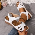 thumbnail image 6 of Dakaela Women's Platform Wedge Sandals Comfortable Arch Support Ankle Strap Summer Casual Orthotic Walking Shoes for Beach Travel Size 6-10 White, 6 of 9