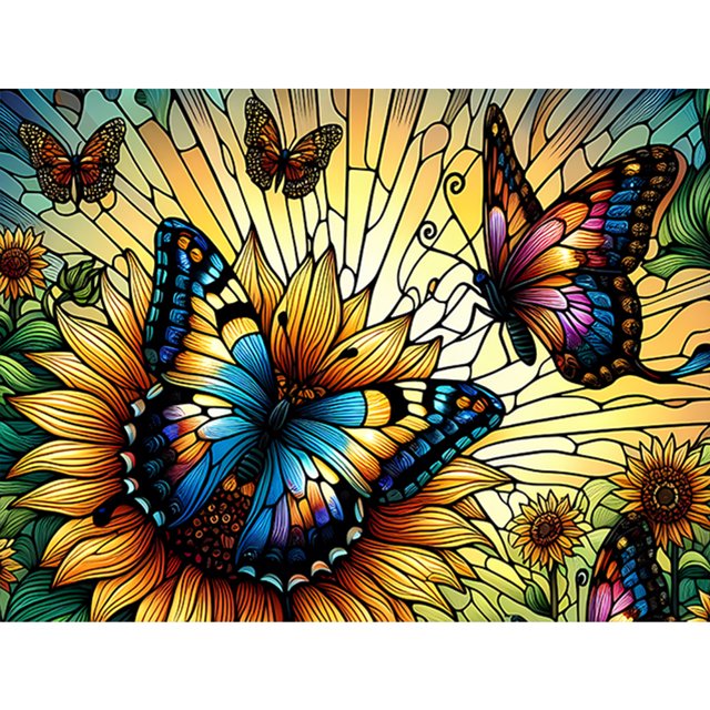5D DIY Taladro Vitral Diamante Pintura Girasol 40x30cm