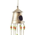 thumbnail image 4 of DecMode 35" Gold Metal Indoor Outdoor Bird Windchime with Glass Beads and Bells, 4 of 9