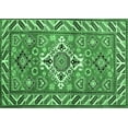 thumbnail image 1 of Ahgly Company Indoor Rectangle Geometric Emerald Green Traditional Area Rugs, 2' x 5', 1 of 4