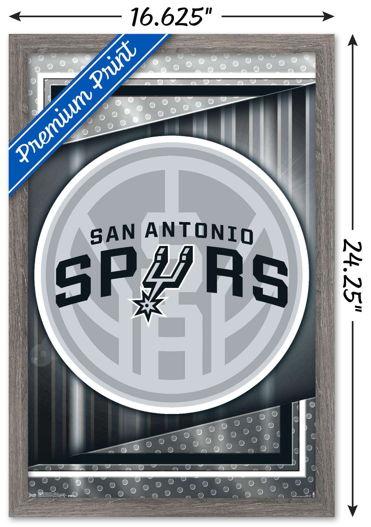 NBA San Antonio Spurs - Logo 17 Wall Poster, 14.725" x 22.375", Framed