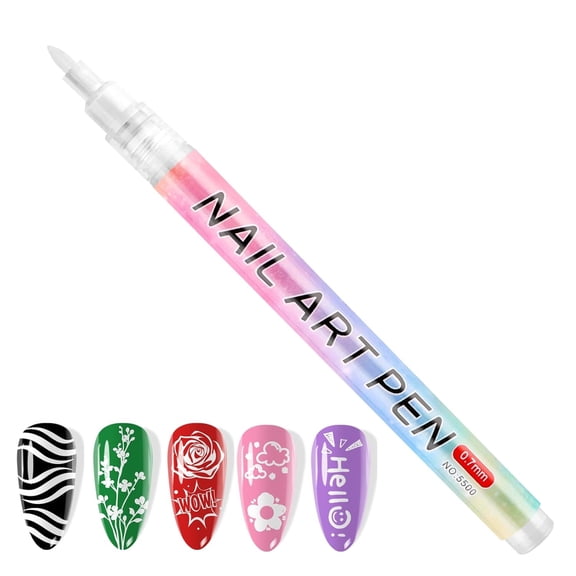 RAGUPEL 1Pcs White Nail Art Pens,0.7Mm Nail Polish Pens Quick Dry Long-Last Nail Graffiti Dotting Painting Liner Nail Art Markers for Diy Nail Art Design