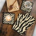thumbnail image 5 of Zebra Pattern Kitchen Oven Mitt and Pot Holder Sets 4 Pcs for Baking, Cooking and Grilling, Heat Resistant Up To 392 °F, 5 of 7
