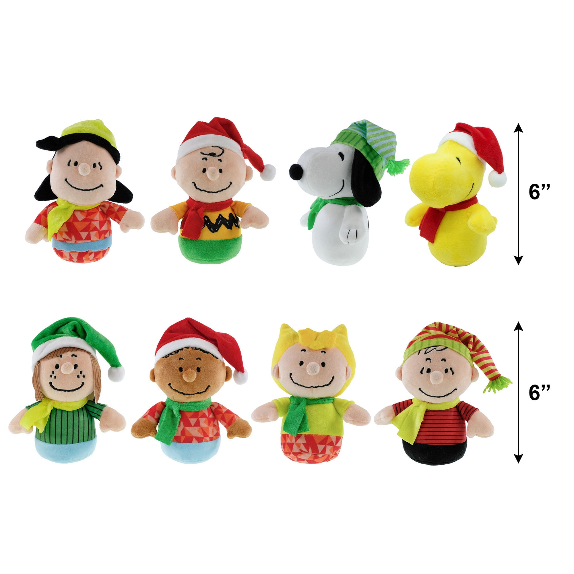 Peanuts 75th Anniversary Plush Pals, 8 Characters, 6 Inches Tall