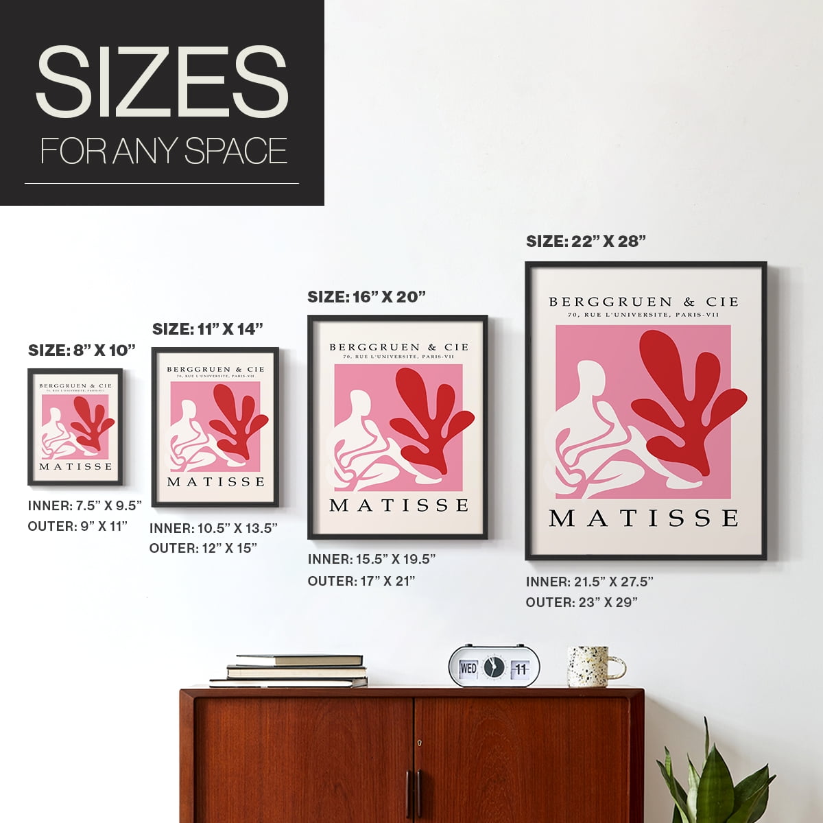 Matisse CXXIV Framed Print in Black Solid Wood 22 x 28 Framed Print