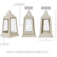 thumbnail image 2 of Metal Lantern Antique White Tealight Holder 9x5x5, 2 of 6
