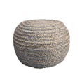 thumbnail image 3 of LR Home Savanna Round Grey/Natural Striped Indoor Pouf Ottoman, 20" H x 14" W, 3 of 6