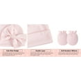 thumbnail image 6 of Newborn Hospital Beanie No Scratch Mittens Set, 0-6 Months Big Bow Infant Caps, Baby Girl Cute Nursery Headbands Hats, 6 of 7