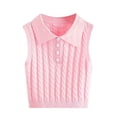 thumbnail image 2 of Women's Casual V-Neck Pullover Shirt Collision Color Sleeveless Sweater Vest, Stylish and Lightweight, Ideal for Layering and Summer to Fall Transition,Pink,L, 2 of 7