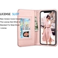 thumbnail image 3 of Wallet Cases For Apple iPhone Xs Max / XR / Xs / X / 10 / X Edition, Njjex [Wrist Strap] PU Leather Wallet Flip Protective Case Credit Card Holder Detachable Magnetic Case & KickStand -Rose Gold, 3 of 6