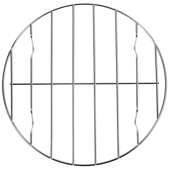 EeaseMX Estante de la parrilla de la red de la carne del acero inoxidable Redondo Portátil Pescado Asado de verduras Rack de pizza Estante de la hornada - 20cm (Sin bandeja de hornear negro)