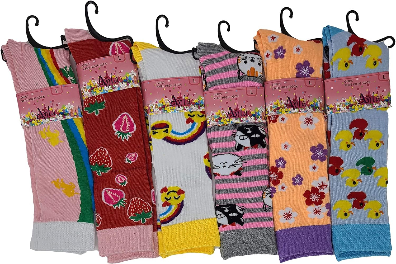 Ayla 6 Pairs Kids Novelty Design Knee High Socks photo 3