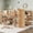 Natural, variant on Harper & Bright Designs Full Size Loft Bed with Bookcases and Desk, Solid Wood Low Loft Bed Frame with Drawers and Blackboard for Boys and Girls, White