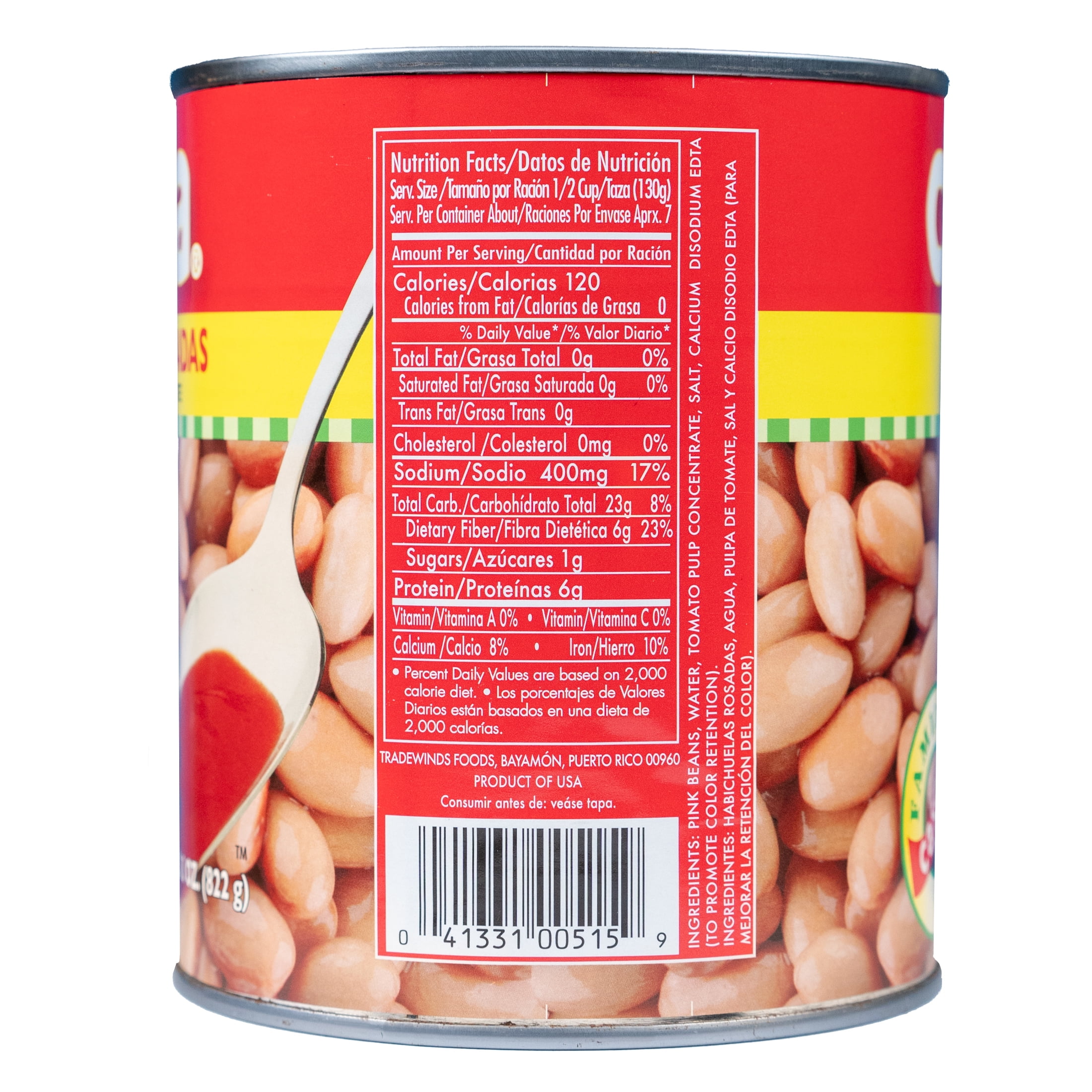 Casera Pink Beans In Tomato Broth, 29 Oz Canned Habichuelas