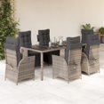 thumbnail image 1 of vidaXL 9 Piece Garden Dining Set with Cushions Grey Poly Rattan, 1 of 5
