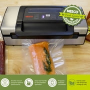 NESCO® Vacuum Sealer, Heavy-Duty with Double Heat Seal, Dual Pump, Accessory Port for Jars, Includes 11 & 8 Rolls, Ideal for Meat Storage & Sous Vide, VS-12